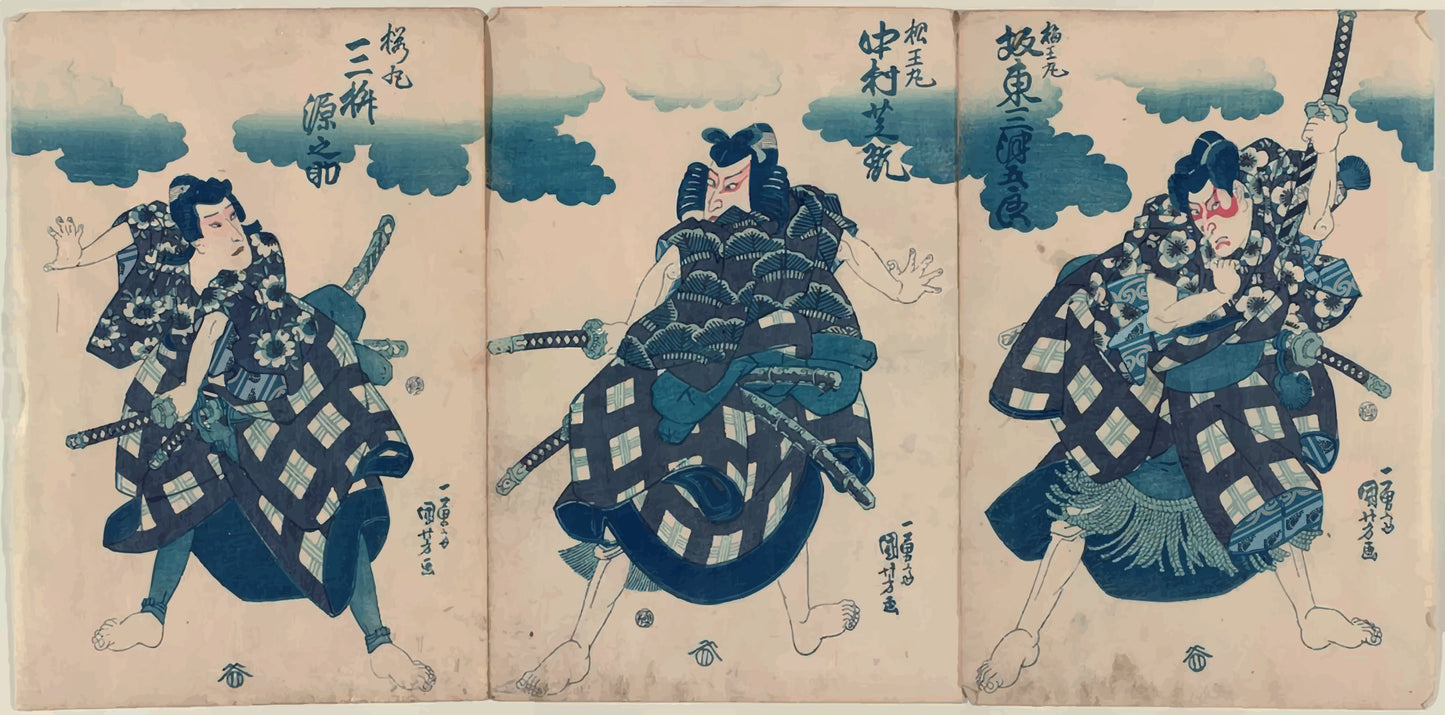 Lining textile : Sugawara and the Secrets of Calligraphy　菅原伝授手習鑑　by Kuniyoshi UTAGAWA 歌川国芳 retouched by URAMASA 裏雅™
